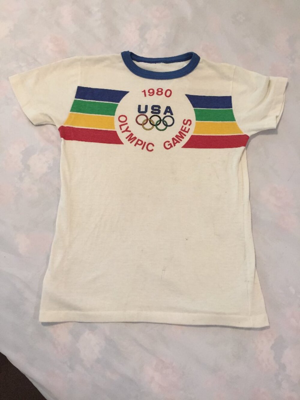 Vintage Levi's Team USA Olympics 1980 Ringer Tee T-Shirt Size XS/SMALL*